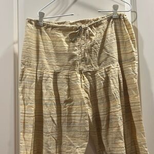 Unbranded Harem Style Namaste drawstring baggy Pants w/pleats w/print detail hem